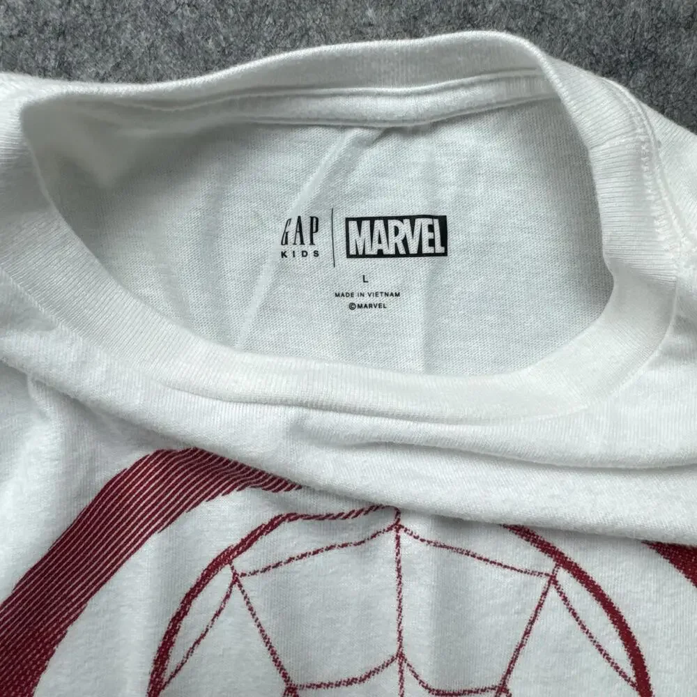 Gap Kids Shirt Youth Large White Spider-Man Mask Logo Marvel Graphic Tee